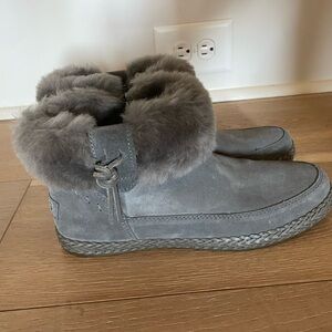 Gray Fur Women's Shoes